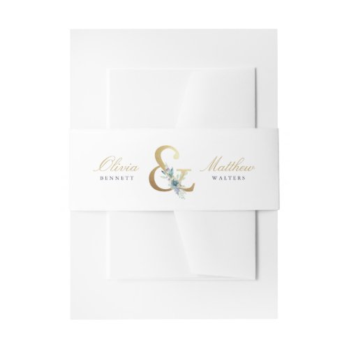 Luxe Floral Ampersand Wedding Monogram Invitation  Invitation Belly Band