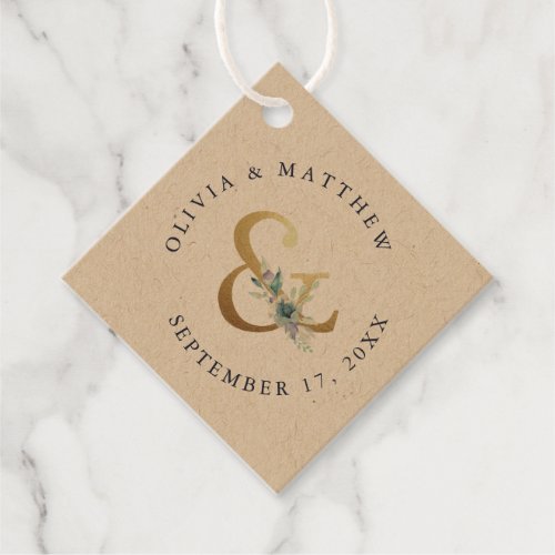 Luxe Floral Ampersand Wedding Thank You Favor Tags
