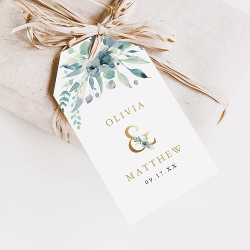 Luxe Floral Ampersand Wedding Thank You Gift Tags