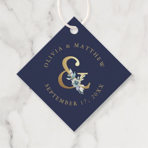 Luxe Floral Ampersand Wedding Welcome Gift Favor Tags