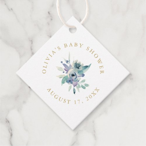 Luxe Floral Baby Shower Thank You Favor Tags