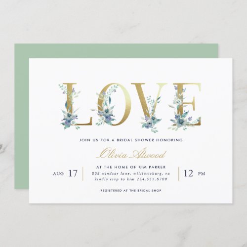 Luxe Floral Bridal Shower Invitation