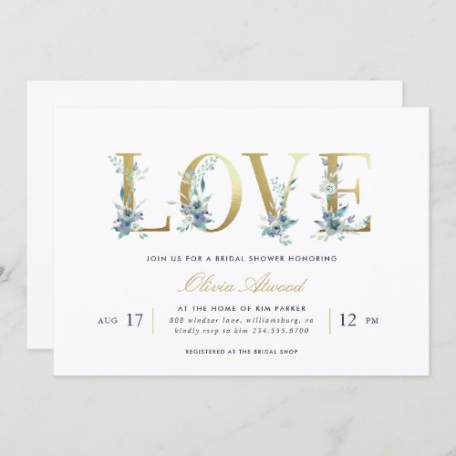 Luxe Floral Bridal Shower Invitation