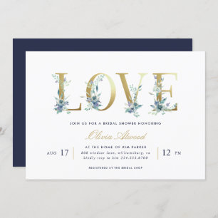 Luxe Floral Bridal Shower Invitation