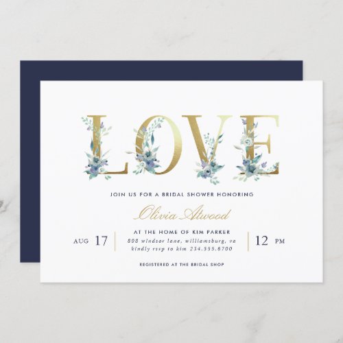 Luxe Floral Bridal Shower Invitation