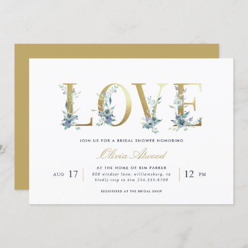 Luxe Floral Bridal Shower Invitation