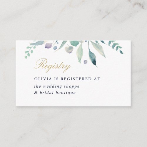 Luxe Floral Bridal Shower Registry Enclosure Card