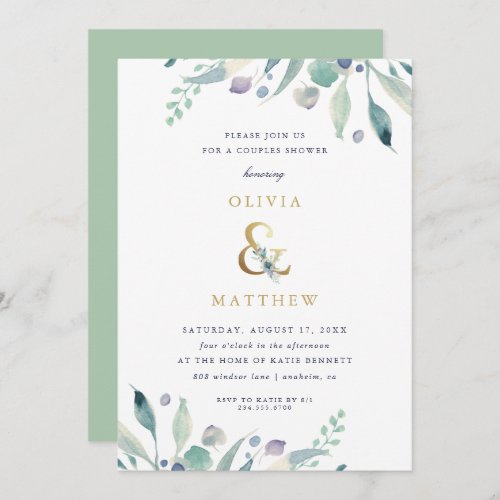 Luxe Floral Couples Shower Invitation