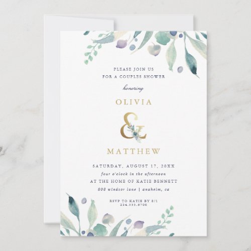 Luxe Floral Couples Shower Invitation