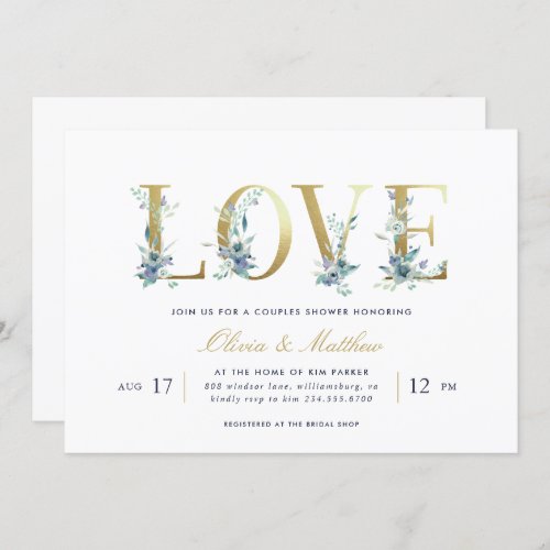 Luxe Floral Couples Shower Invitation