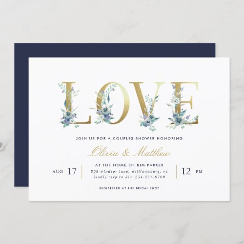 Luxe Floral Couples Shower Invitation