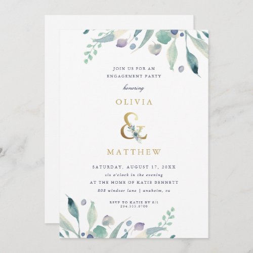 Luxe Floral Engagement Party Invitation