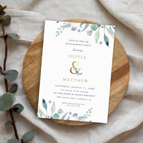 Luxe Floral Engagement Party Invitation