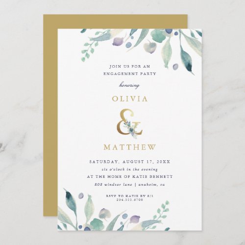 Luxe Floral Engagement Party Invitation