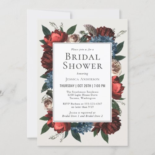 Luxe Floral Frame Bridal Shower Invitation