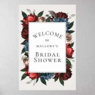 Luxe Floral Frame Bridal Shower Welcome Sign