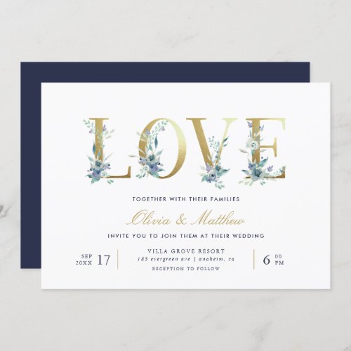 Luxe Floral Love Wedding Invitation