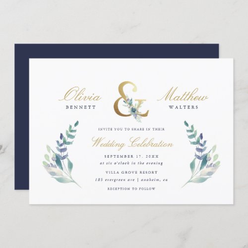 Luxe Floral Wedding Invitation