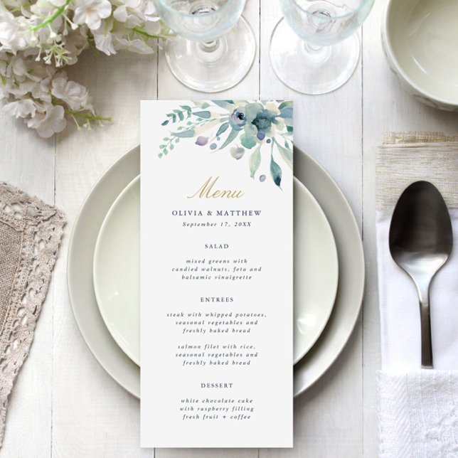 Luxe Floral Wedding Menu Card (Creator Uploaded)