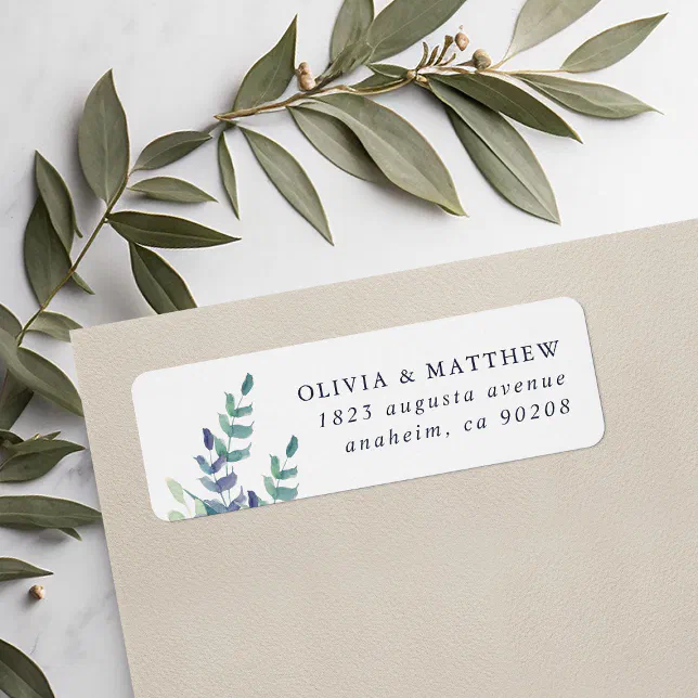 Luxe Floral Wedding Return Address Label | Zazzle