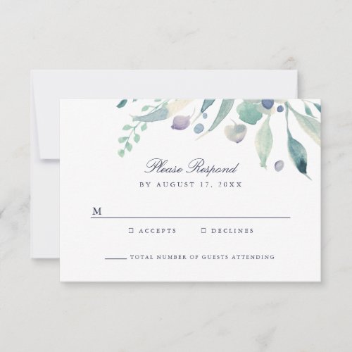 Luxe Floral Wedding RSVP Card