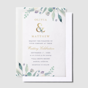 Luxe Floral Wedding Vellum Invitations