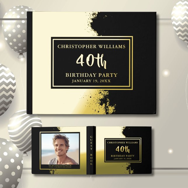 Luxe Foil Guestbook Birthday Party Photo Message  (Creator Uploaded)