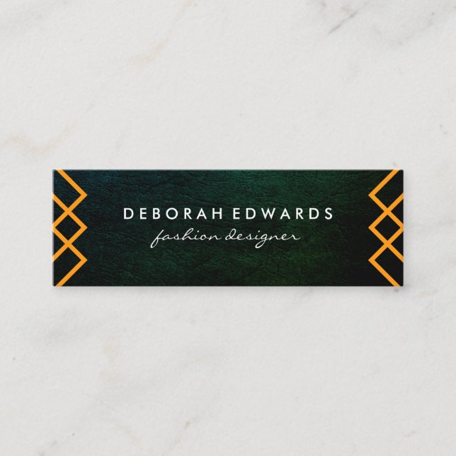 Luxe Geometric Lines Chic Texture Mini Business Card (Front)