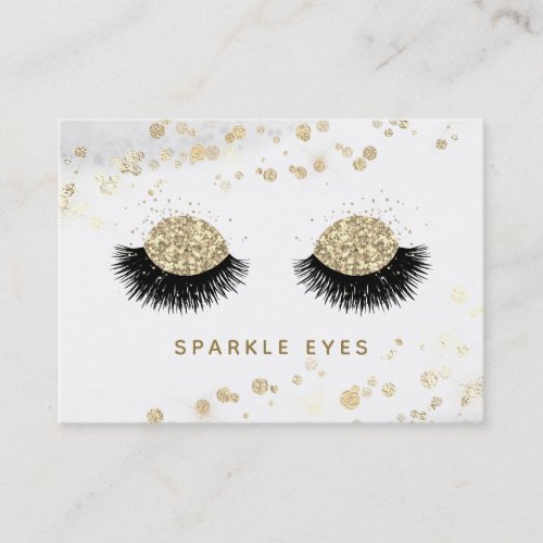  Luxe Glam Black Gold Gray Eyes Lashes Business Card