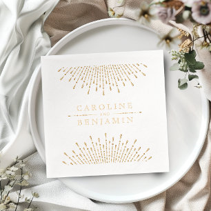Luxe glam glitter deco vintage wedding foil napkins