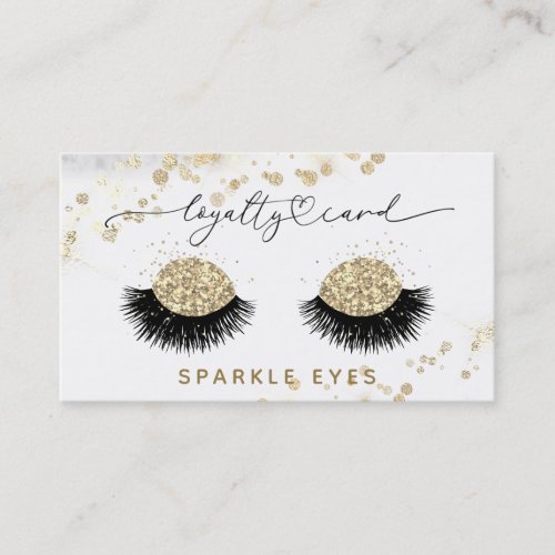  Luxe Glam QR LOGO Gold Eyes Loyalty Business Card