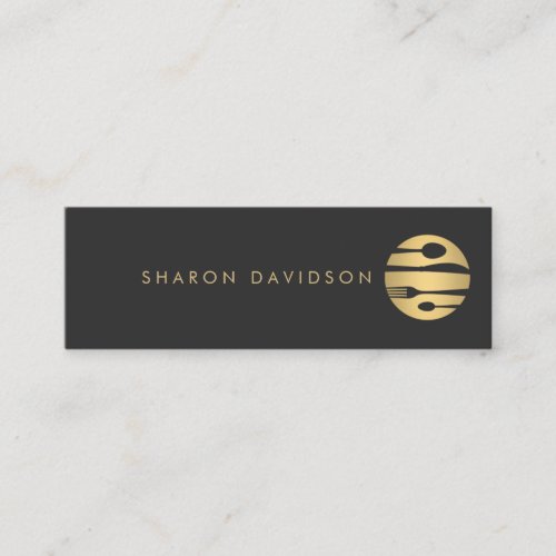 Luxe Gold and Black Catering, Restaurant Thin Business Cards