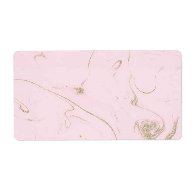 Luxe gold and blush marble image label (Front)