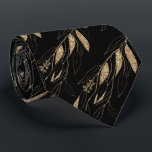 LUXE GOLD BLACK EUCALYPTUS BOTANICAL TIE<br><div class="desc">MODERN CUSTOM DESIGNED MENS UNIQUE WITH AN ABSTRACT DESIGN WITH EUCALYPTUS HIGHLIGHT</div>