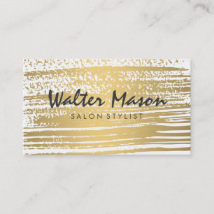 Luxe Gold Brushed Modern Text Business Card