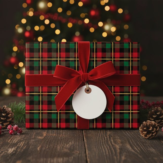 Luxe Gold Buffalo Plaid Christmas  Wrapping Paper (Creator Uploaded)
