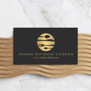 Luxe Gold Catering Logo Restaurant, Chef Dark Gray Business Card at Zazzle