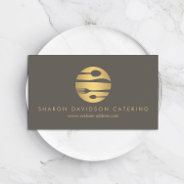 Luxe Gold Catering Logo Restaurant, Chef Taupe Business Card at Zazzle