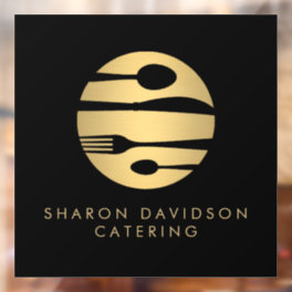 Luxe Gold Catering Logo Restaurant, Food Black Window Cling