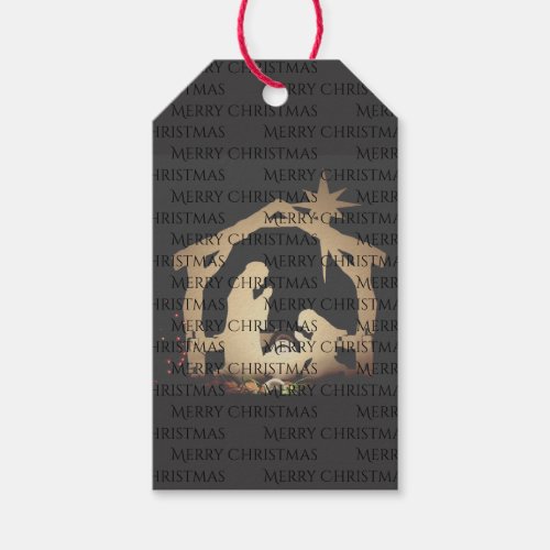 Luxe Gold Christmas Nativity  Gift Tags