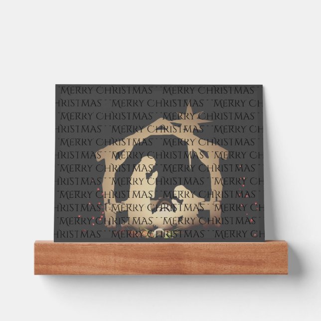 Luxe Gold Christmas Nativity  Picture Ledge (Front)