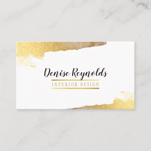 LUXE GOLD EDGED stylish modern boss chic Business Card