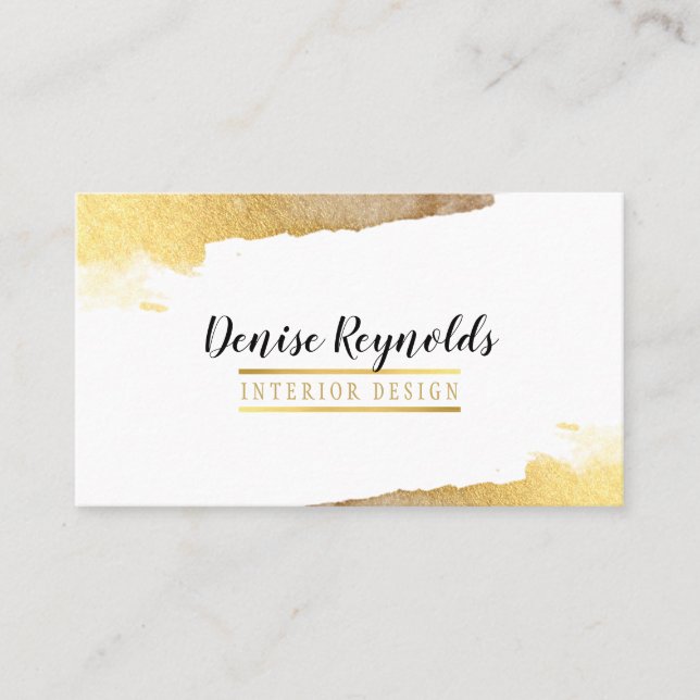LUXE GOLD EDGED stylish modern boss chic Business Card (Front)