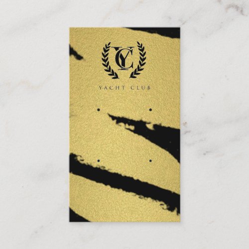 LUXE GOLD FOIL BRUSH STROKE 2 STUD EARRING DISPLAY BUSINESS CARD