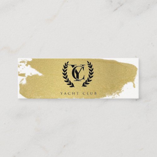 Luxe Gold Foil Texture Brush Stroke Logo  Mini Business Card