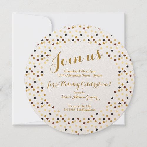 Luxe Gold Glam Holiday Party Invitation
