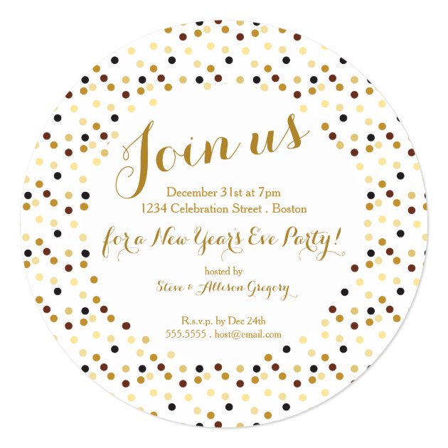 Luxe Gold Glam New Year's Eve Party Invitation