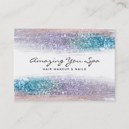  Luxe Gold Glam Ombre Rainbow Glitter Business Card