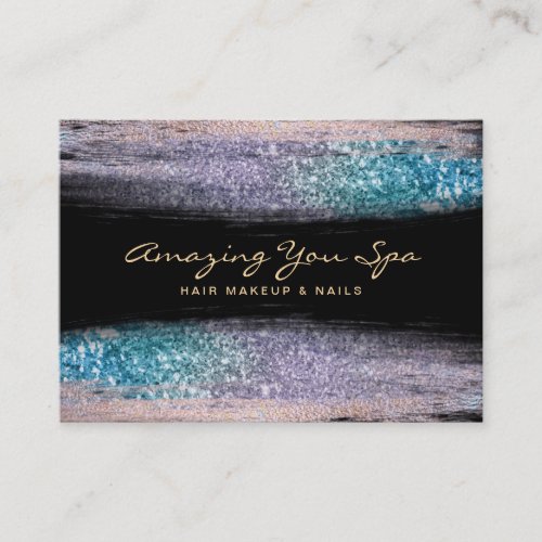  Luxe Gold Glam Rainbow Glitter Watercolor Business Card