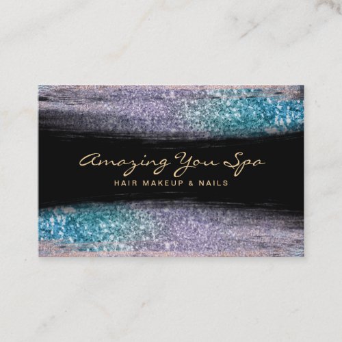  Luxe Gold Glam Rainbow Ombre Glitter Business Card